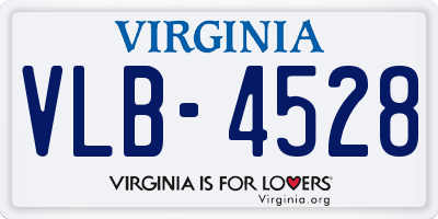 VA license plate VLB4528