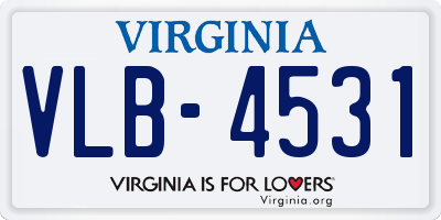 VA license plate VLB4531