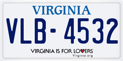 VA license plate VLB4532