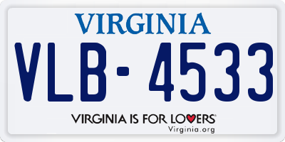 VA license plate VLB4533