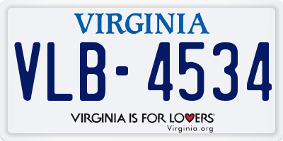 VA license plate VLB4534