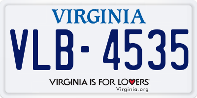 VA license plate VLB4535