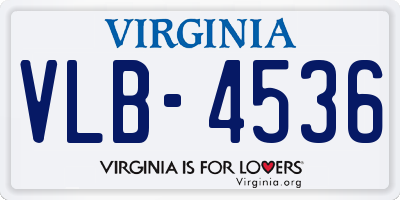 VA license plate VLB4536