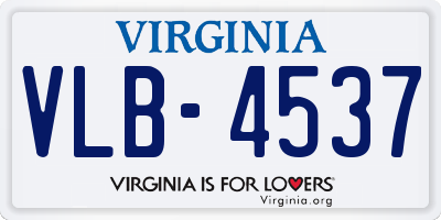 VA license plate VLB4537