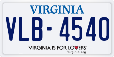 VA license plate VLB4540