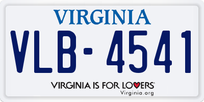 VA license plate VLB4541