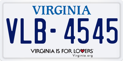 VA license plate VLB4545