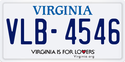 VA license plate VLB4546
