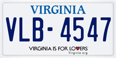 VA license plate VLB4547