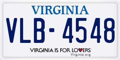 VA license plate VLB4548