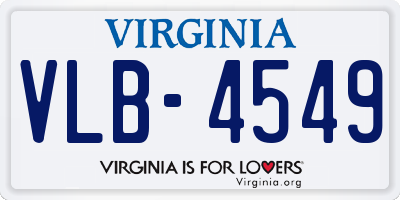 VA license plate VLB4549