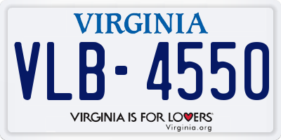 VA license plate VLB4550
