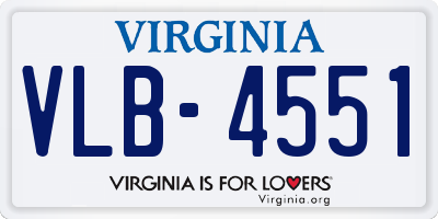VA license plate VLB4551