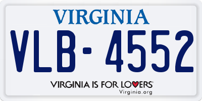 VA license plate VLB4552