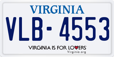 VA license plate VLB4553