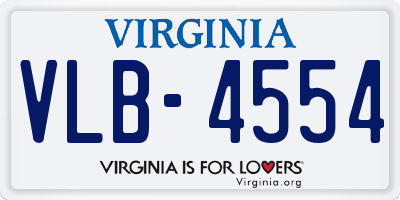 VA license plate VLB4554