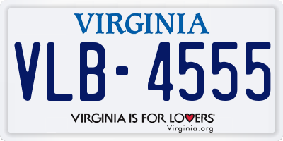 VA license plate VLB4555
