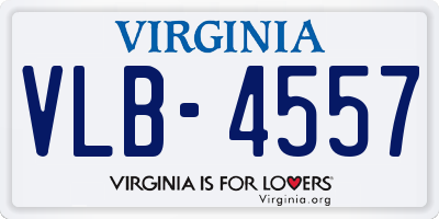 VA license plate VLB4557