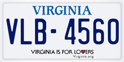 VA license plate VLB4560