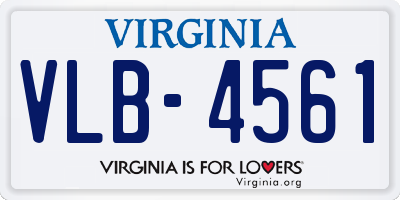 VA license plate VLB4561