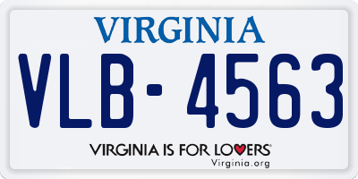 VA license plate VLB4563