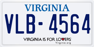 VA license plate VLB4564