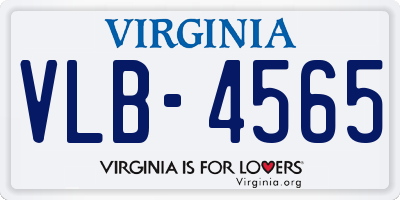 VA license plate VLB4565