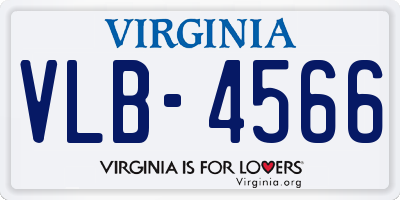 VA license plate VLB4566