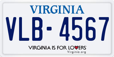 VA license plate VLB4567