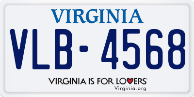 VA license plate VLB4568