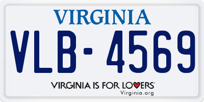 VA license plate VLB4569