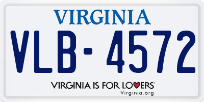 VA license plate VLB4572
