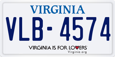 VA license plate VLB4574
