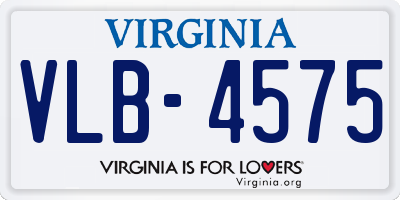 VA license plate VLB4575