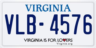 VA license plate VLB4576