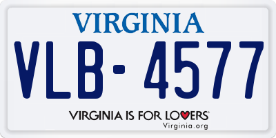 VA license plate VLB4577