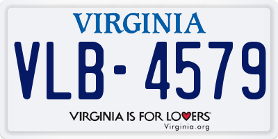 VA license plate VLB4579