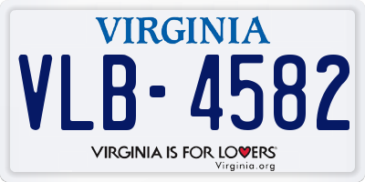 VA license plate VLB4582