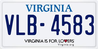 VA license plate VLB4583