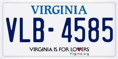 VA license plate VLB4585