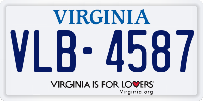 VA license plate VLB4587