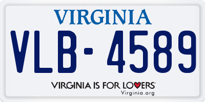 VA license plate VLB4589