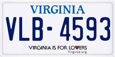 VA license plate VLB4593