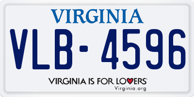 VA license plate VLB4596