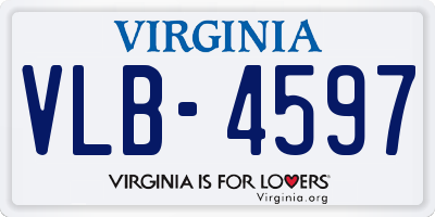 VA license plate VLB4597