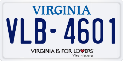 VA license plate VLB4601