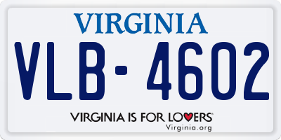 VA license plate VLB4602