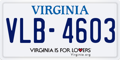 VA license plate VLB4603