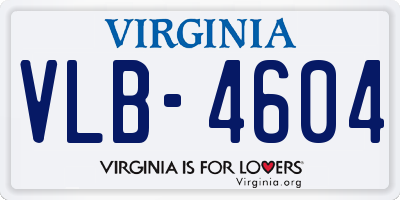 VA license plate VLB4604
