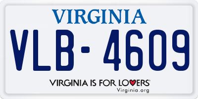 VA license plate VLB4609